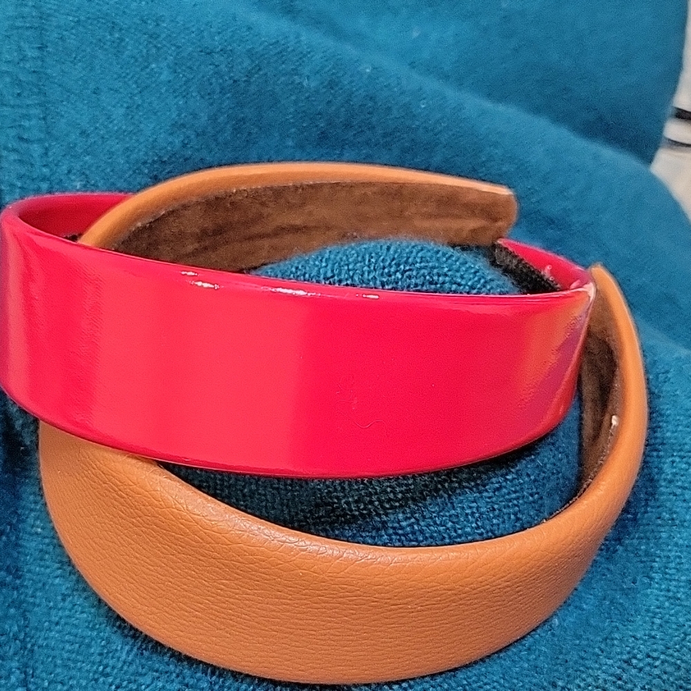 Red and  camel brown headbands Bundle of 2